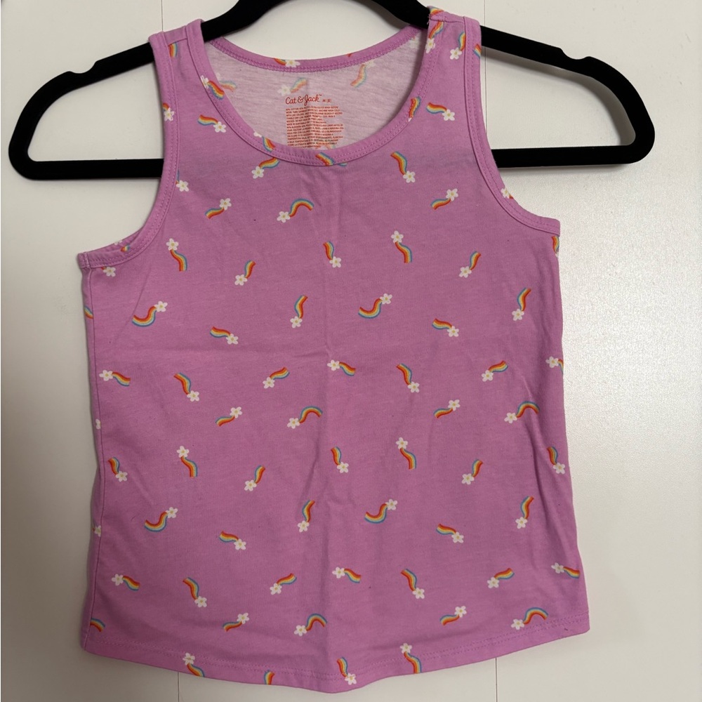 Cat & Jack Lavender Rainbow Cloud Tank Top NWOT